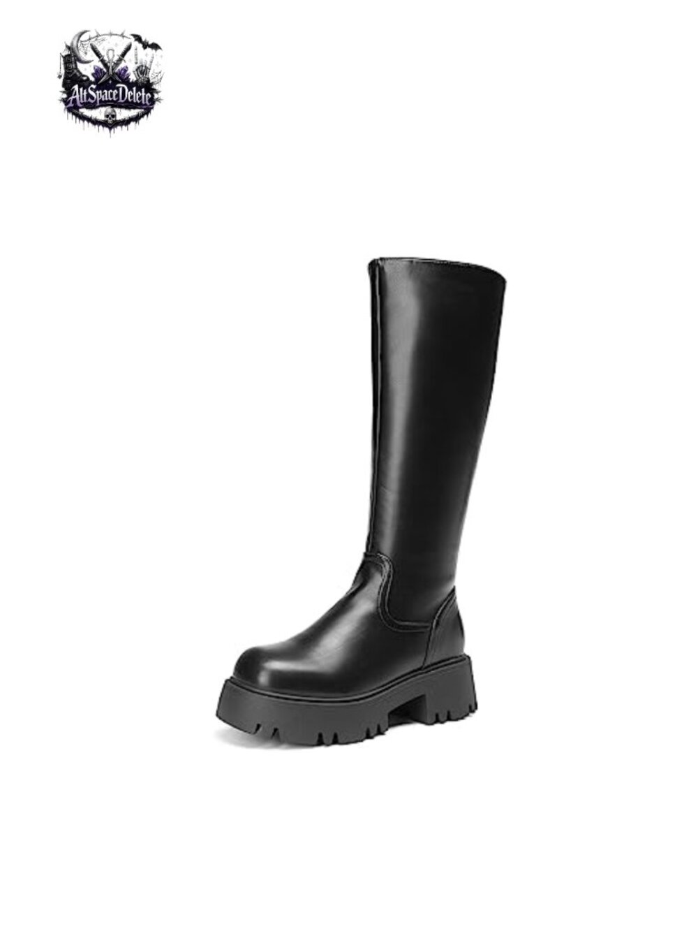 DREAM PAIRS Women's Knee-High Platform Boots Faux Leather Chunky Heel